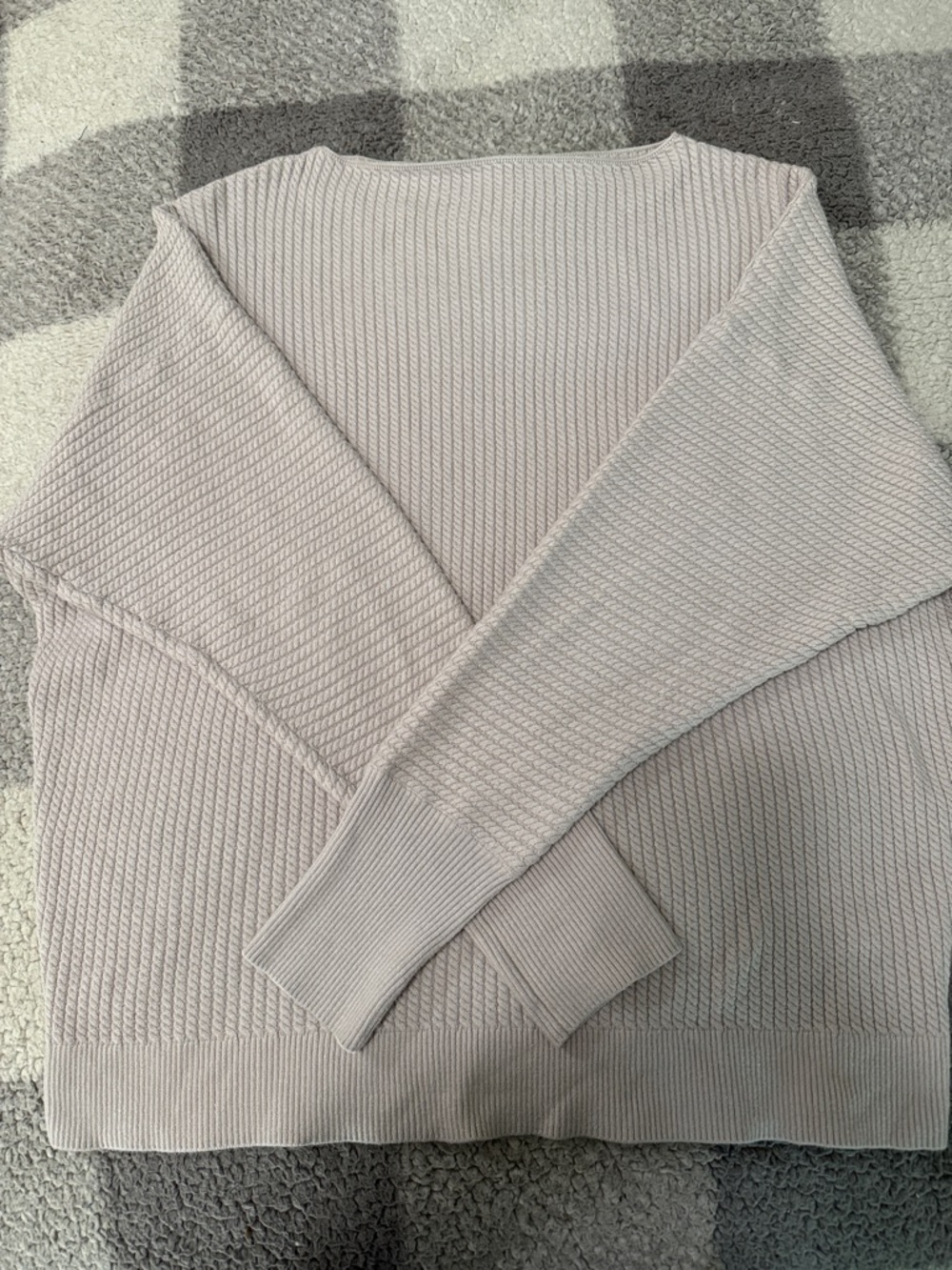 Cream Textured Knit Sweater